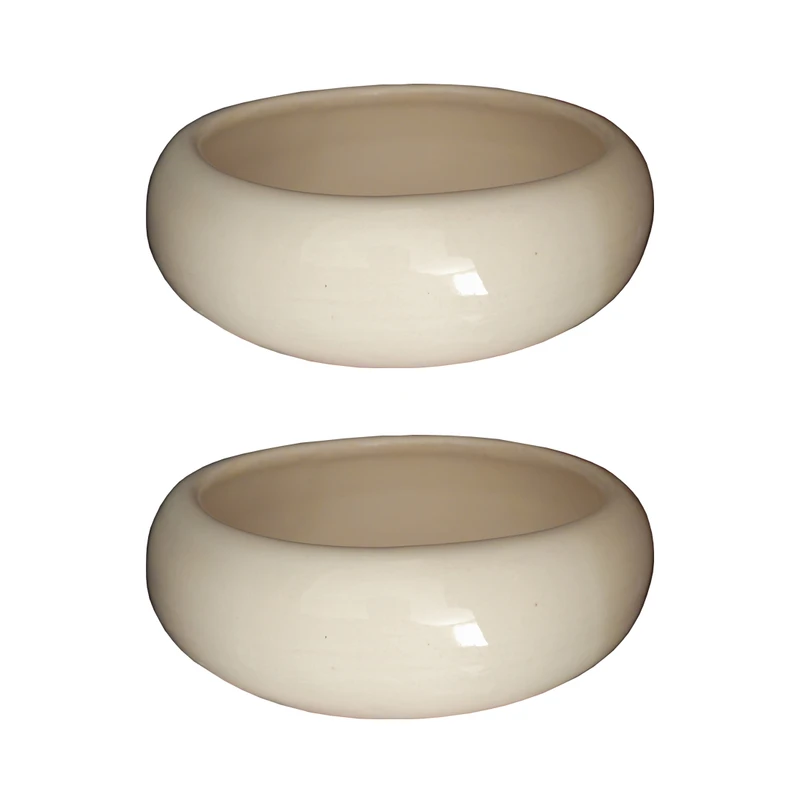 گلدان سفالی مدل بنسای گرد کد ۳ بسته ۲ عددی