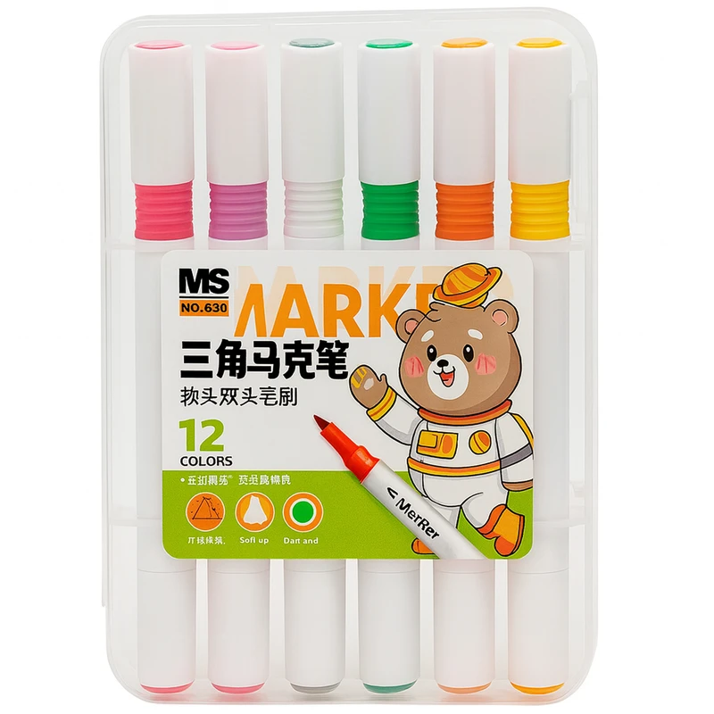 ماژیک رنگ آمیزی مدل براشینگ کد NO.12 بسته 12 عددی