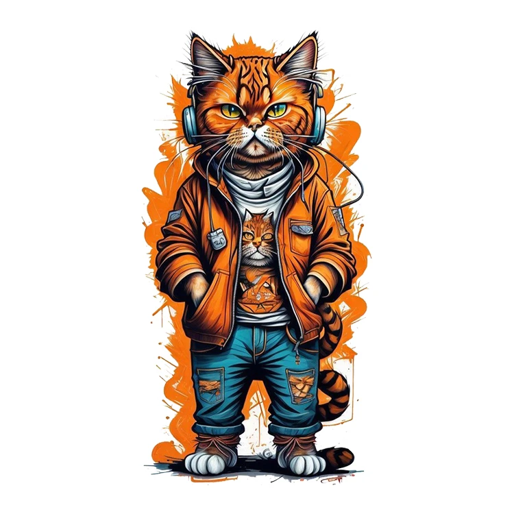 استیکر پارچه و لباس پاد آفرین مدل گربه کد 331