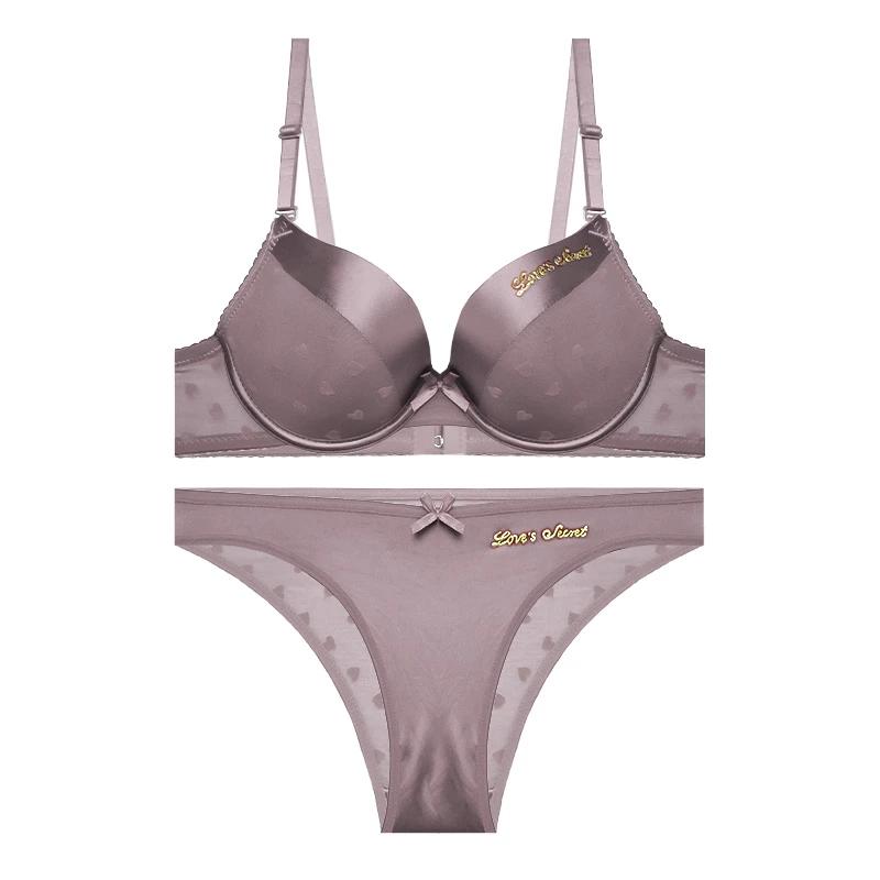 ست شورت و سوتین زنانه مدل نیم جک فنردار ساتن و تور طرح قلب کد 862392