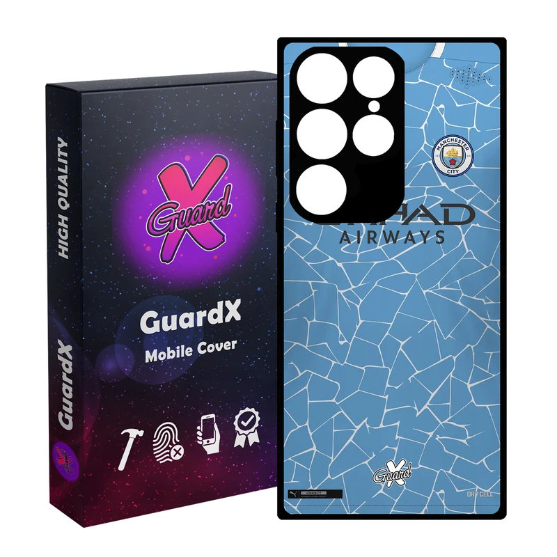 کاور گارد ایکس طرح Manchester City مدل Glass10249 مناسب برای گوشی موبایل سامسونگ Galaxy S24 Ultra