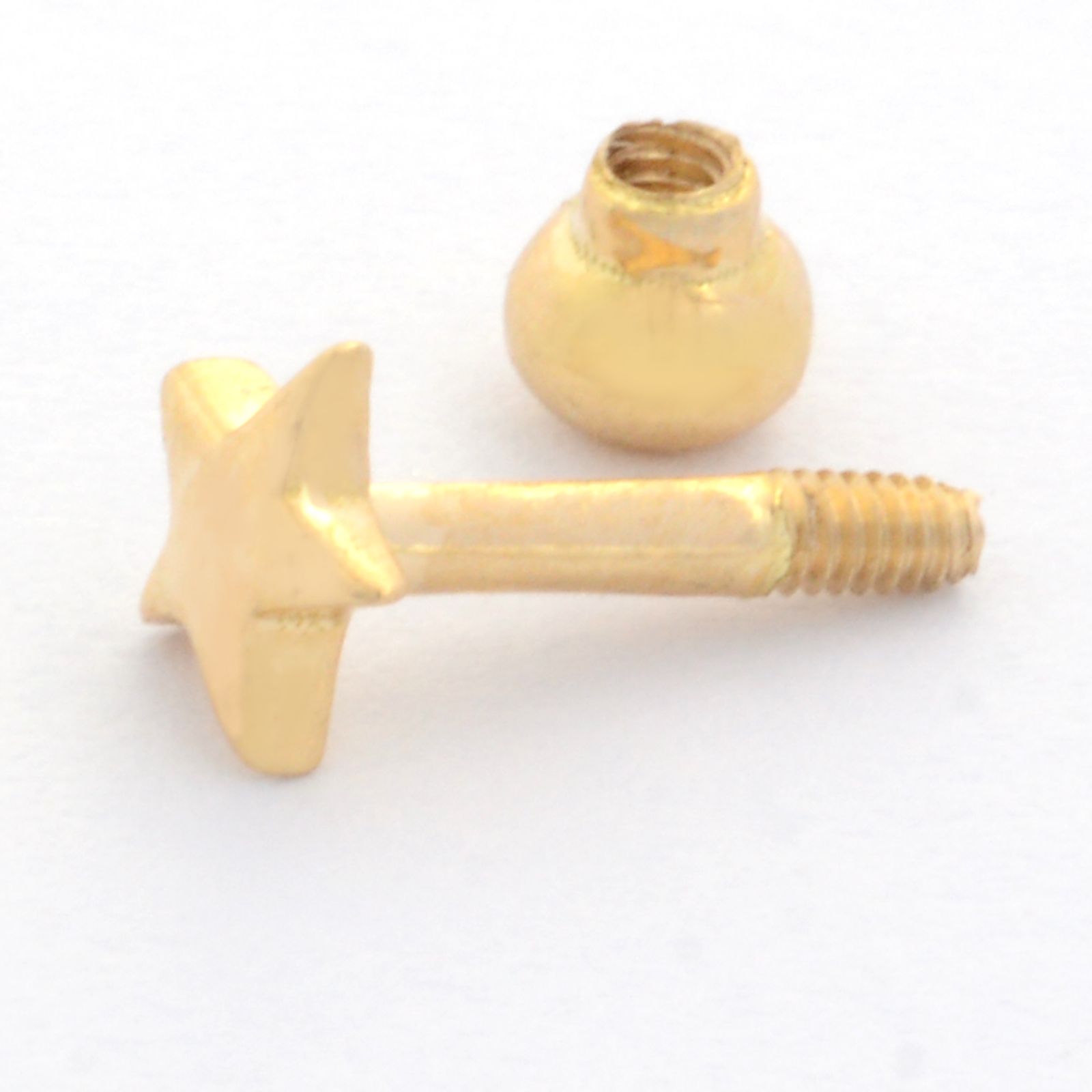 گوشواره طلا 18 عیار زنانه طلای مستجابی مدل ستاره کد 3 -  - 3