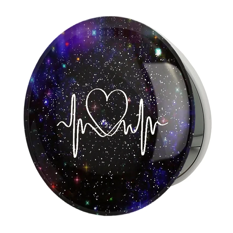 آینه جیبی خندالو طرح عاشقانه مدل تاشو کد 6014 