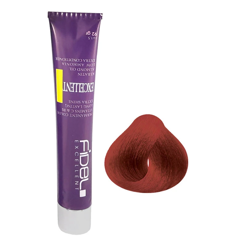 رنگ مو فیدل اکسلنت شماره 6/56 حجم 100 میلی‌لیتر رنگ قهوه ای ماهاگونی چوبی روشن