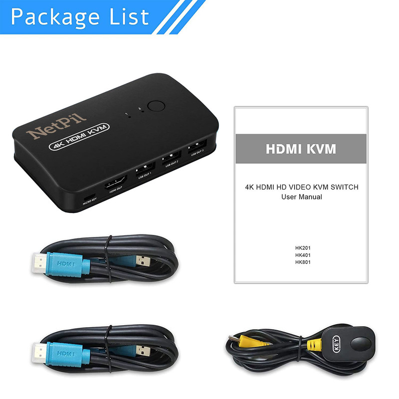 سوییچ دو پورت HDMI KVM ایفورتچ مدل HK201