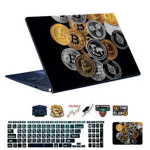 استیکر لپ تاپ توییجین و موییجین طرح Bitcoin کد 10 مناسب برای لپ تاپ 15.6 اینچ به همراه برچسب حروف فارسی کیبورد