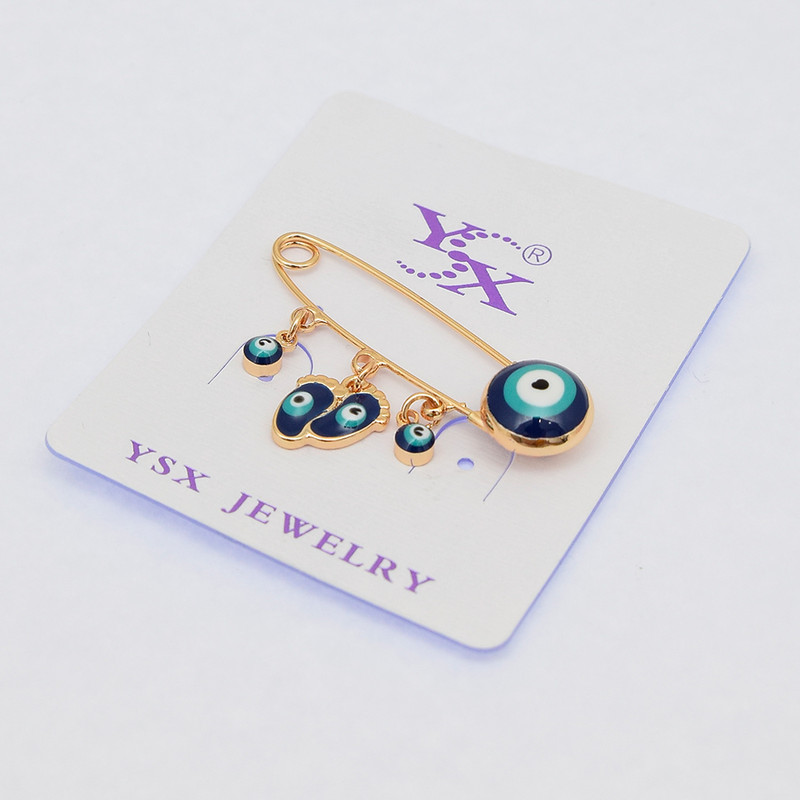 سنجاق سینه دخترانه وای اس ایکس مدل ردپای نوزاد و چشم نظر سنجاق سینه دخترانه وای اس ایکس مدل ردپای نوزاد و چشم نظر