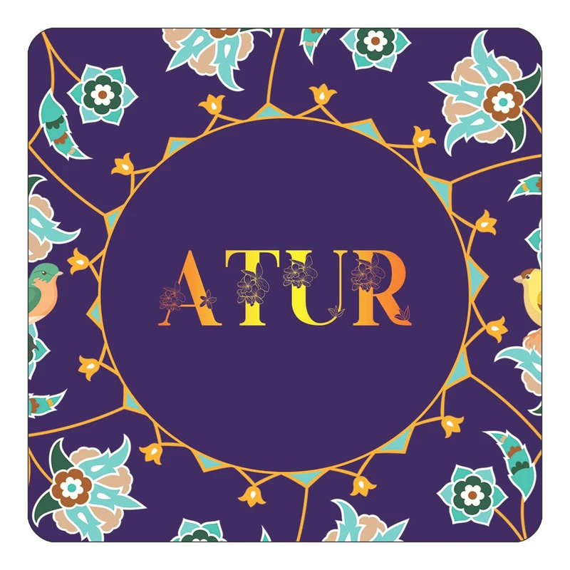 مگنت کاکتی طرح اسم آتور atur مدل گل و بلبل کد mg11903