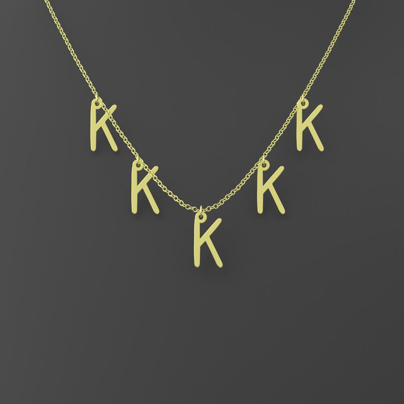 گردنبند طلا 18 عیار زنانه مدوپد مدل حرف K کد RNA17183