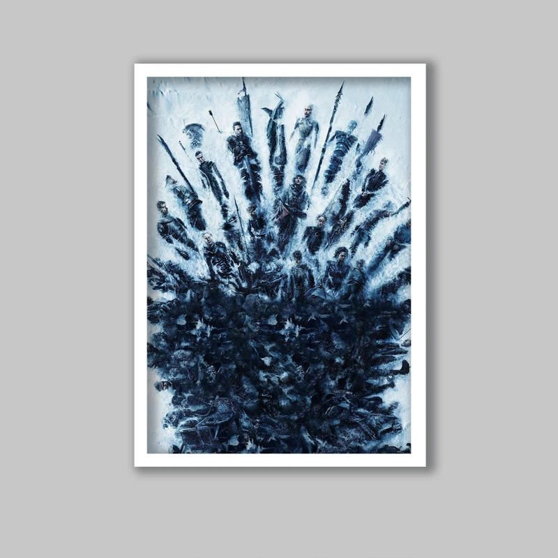 تابلو لیلیان طرح سریال بازی تاج و تخت کد LA-G10255 فریم سفید