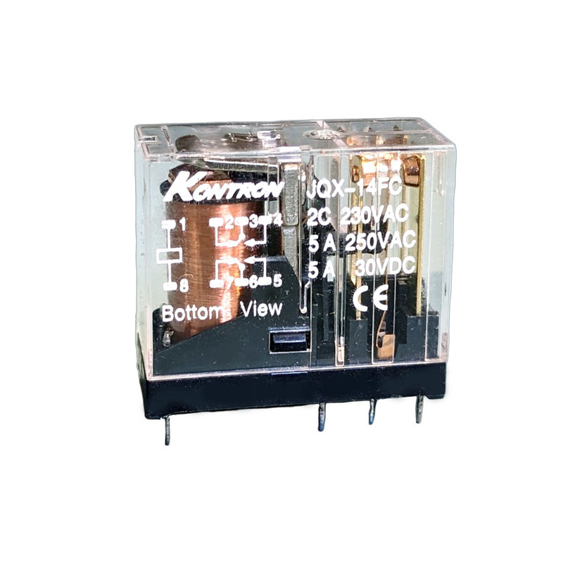 رله دوکنتاکت کنترون مدل 220VAC-5A به همراه پایه