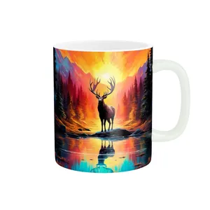 ماگ طرح جذاب گوزن در جنگل کد 1561