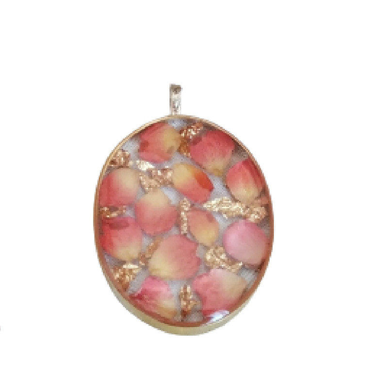 آویز گردنبند مدل گل رزینی