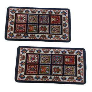 پادری مدل گلیم ماشینی کاشان سایز 80x50 سانتی متر مجموعه دو عددی