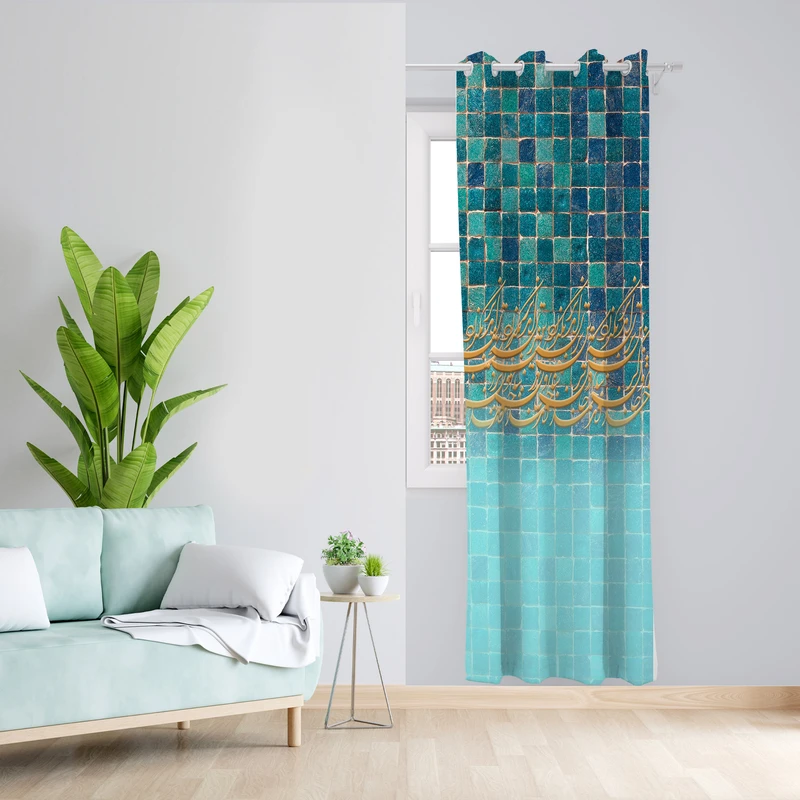 پرده طرح شعر مدل مخمل پانچی کد 1929 z سایز 140x200 سانتی متر