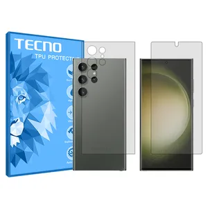 HyGEL tecno transparent screen protector suitable for Samsung Galaxy S23 Ultra mobile phone along with the back protector