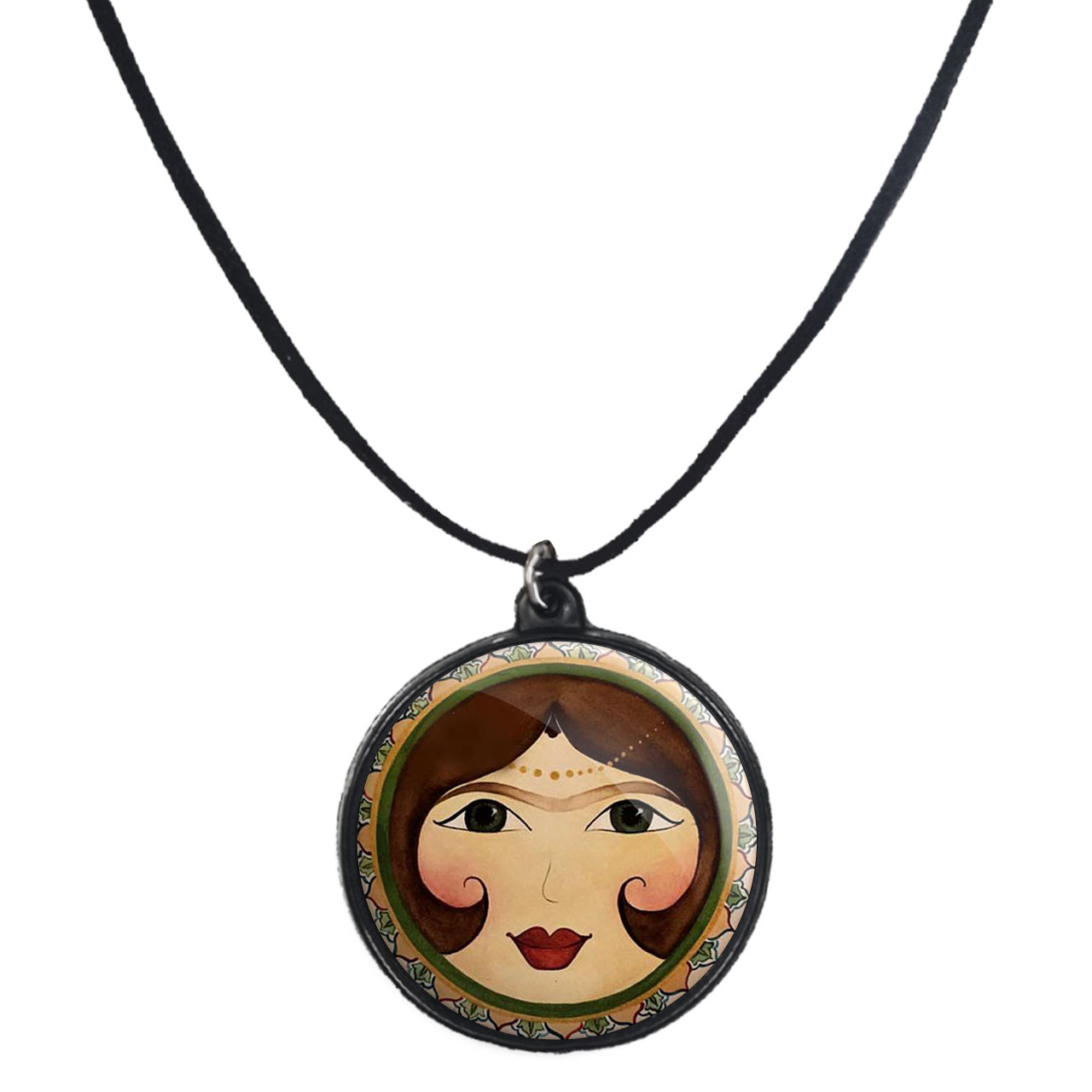 گردنبند پرمانه طرح دخترونه کد pmb.3171 مدل دو طرفه