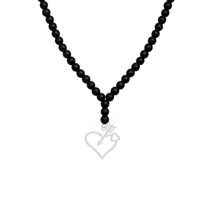 گردنبند نقره زنانه هایکا مدل قلب و تیر کد n.ha1-672