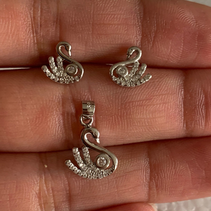 نیم ست نقره زنانه مدل قو