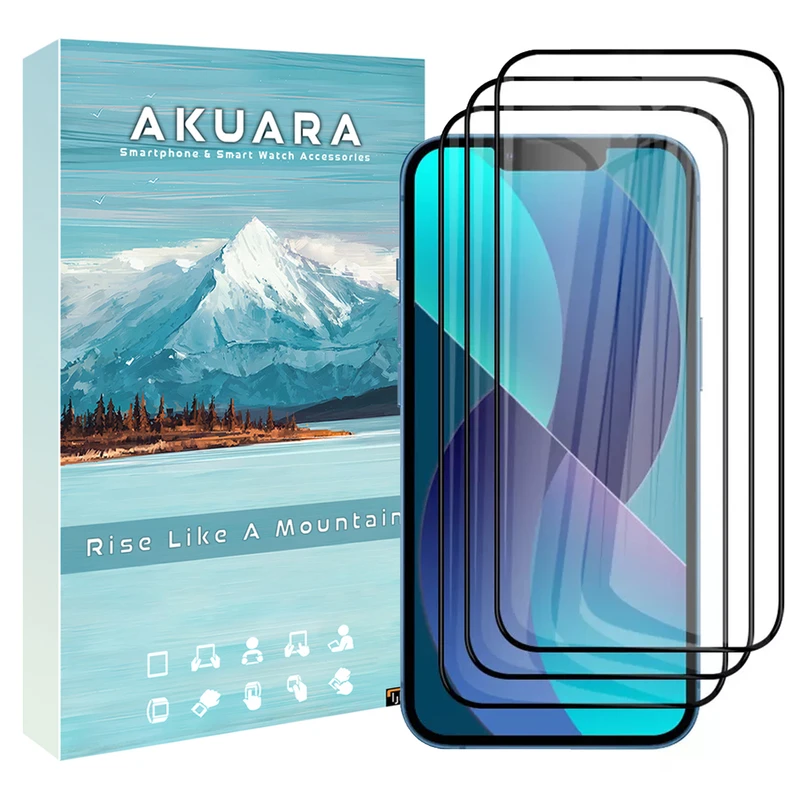 محافظ صفحه نمایش آکوآرا مدل AKU fl3 مناسب برای گوشی موبایل اپل iPhone 12 Pro Max مجموعه سه عددی