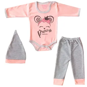 ست 3 تکه لباس نوزادی طرح پرنسس مدل F116