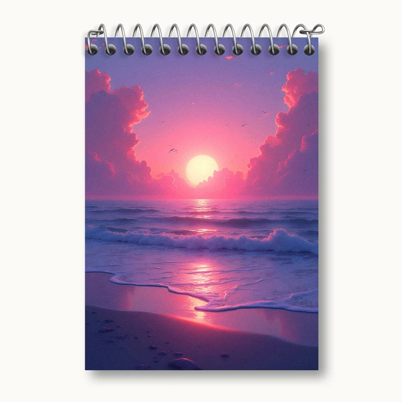 دفتر یادداشت 50 برگ خندالو طرح غروب دریا کد N3564