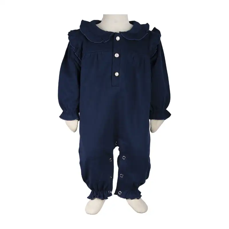 سرهمی نوزادی آدمک مدل بنیتا کد 130017 رنگ سرمه ای