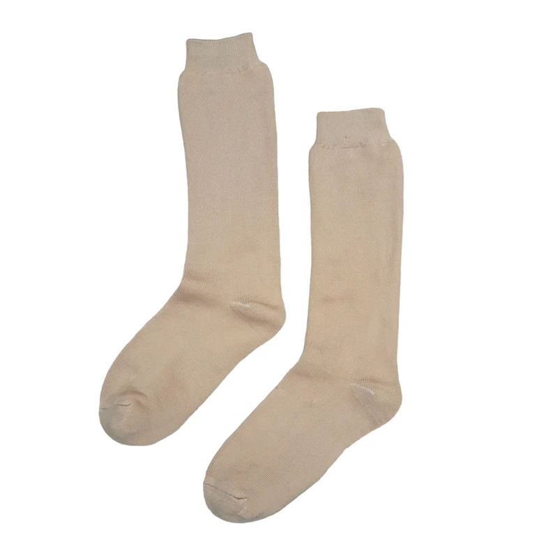 جوراب ساق بلند مردانه مدل حوله ای ساق دار رنگ کرم