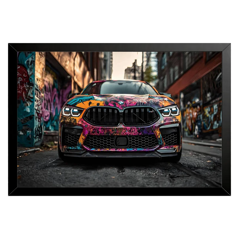 تابلو بکلیت طرح ماشین و خودرو بی ام و BMW M850i مدل B-pe130200 فریم مشکی