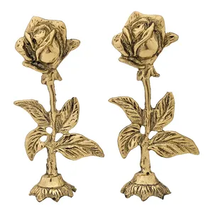 مجسمه برنزی مدل گل رز کد 8831 مجموعه 2 عددی