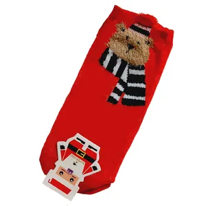 جوراب ساق کوتاه دخترانه مدل کریسمسی کد 04