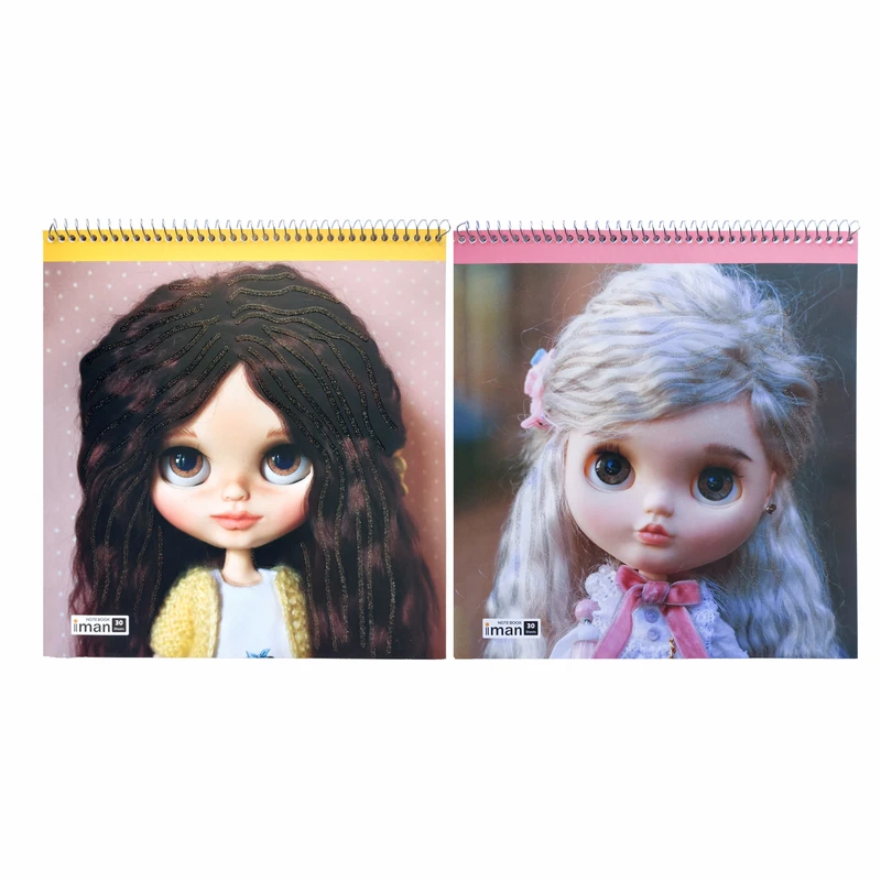 دفتر نقاشی 30 برگ ایمان مدل فانتزی طرح عروسکی کد 9016 بسته 2 عددی