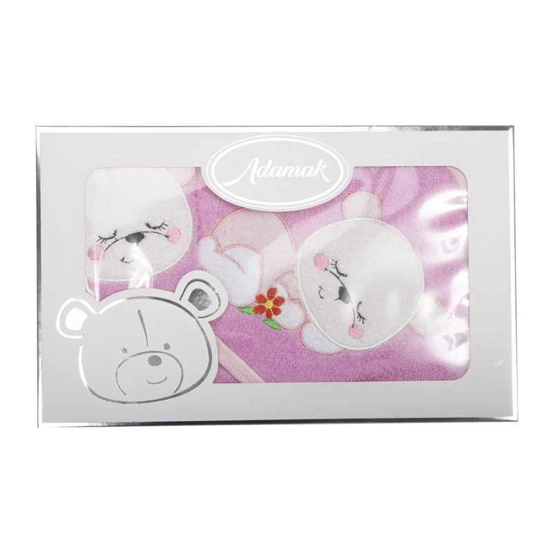 سرویس حوله نوزادی 4 تکه آدمک طرح خرس کد 970217