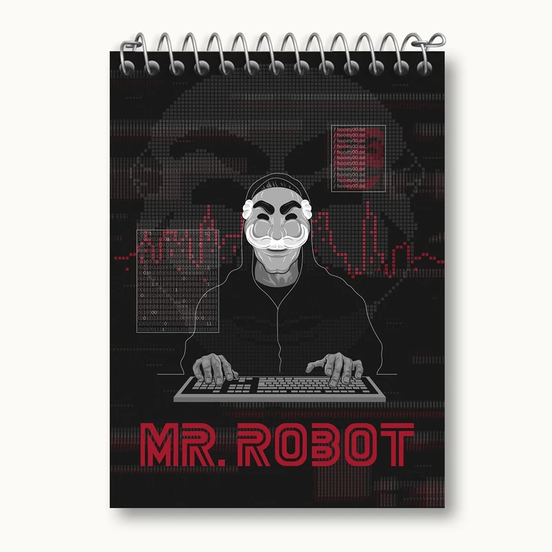 دفتر یادداشت 50 برگ خندالو مدل سریال آقای ربات Mr.Robot کد 10232
