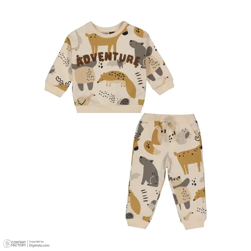 ست سویشرت و شلوار نوزادی پسرانه ایندیگو مدل 232191