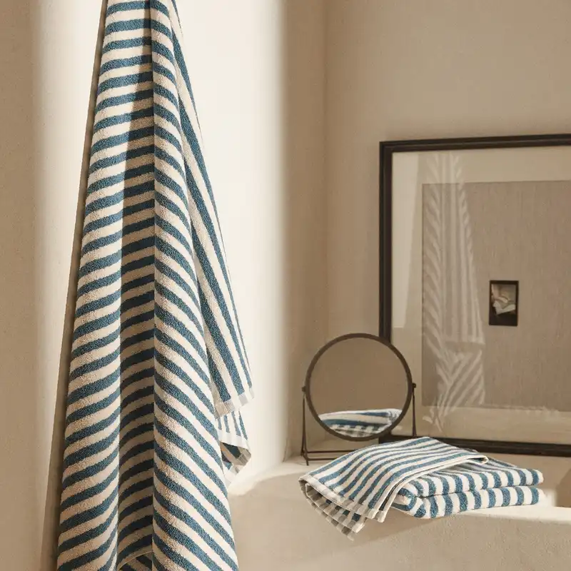 حوله دست و صورت زاراهوم مدل STRIPED JACQUARD کد 094 سایز 50x90 سانتی متر