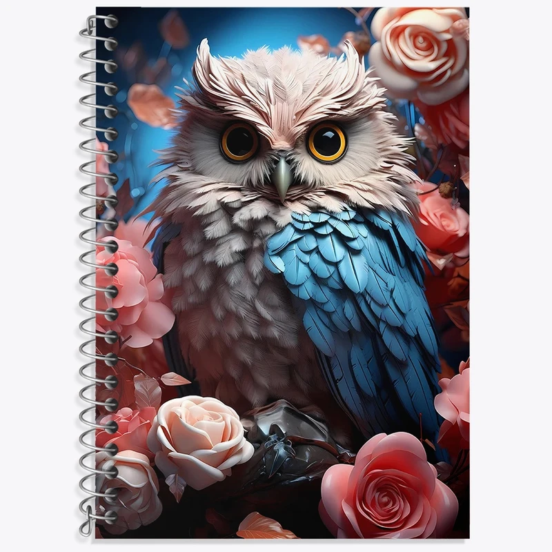 دفتر زبان 50 برگ خندالو مدل دو خط طرح جغد کد N1580