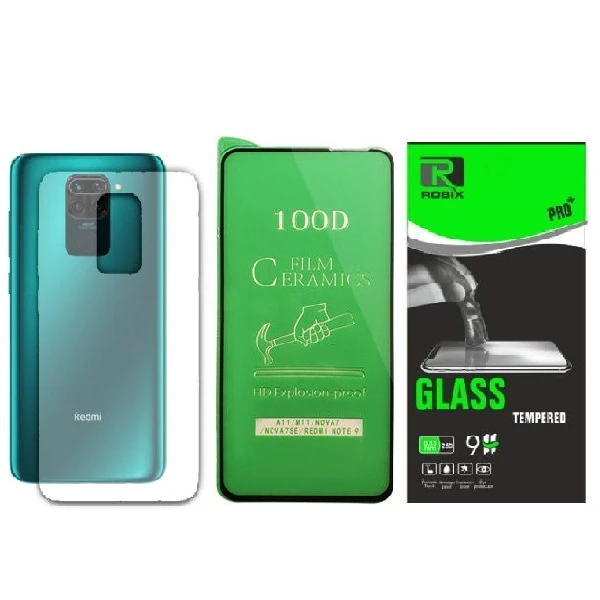 محافظ صفحه نمایش وپشت گوشی روبیکس مدلCR-Note9 مناسب برای گوشی موبایل شیائومی Redmi Note 9