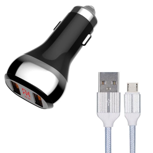 شارژر فندکی ال دینیو مدل Drive c2 به همراه کابل microUSB