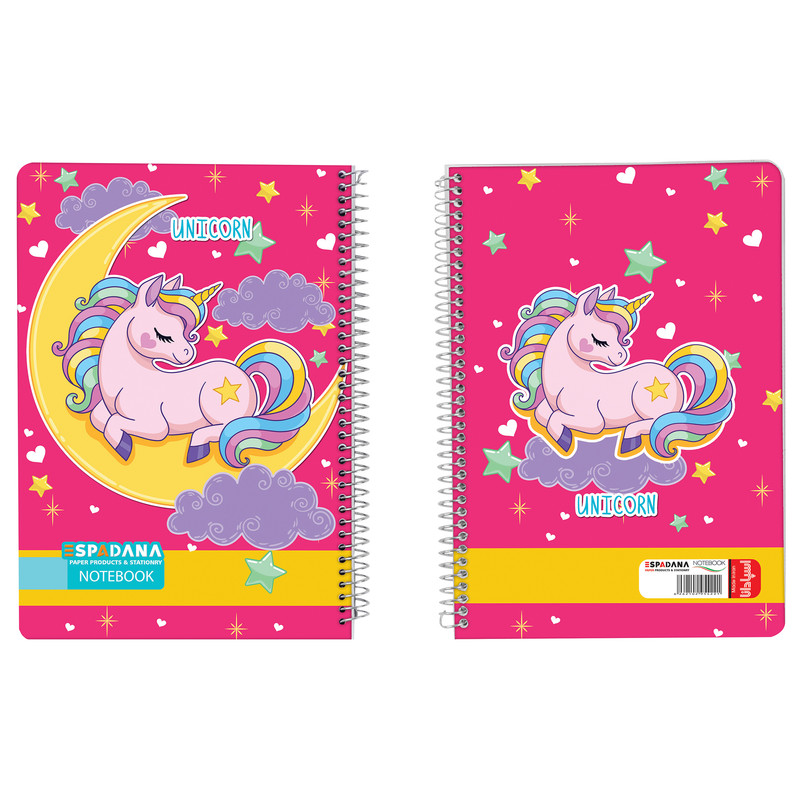 دفتر مشق 100 برگ اسپادانا طرح اسب تک شاخ کد ATS3