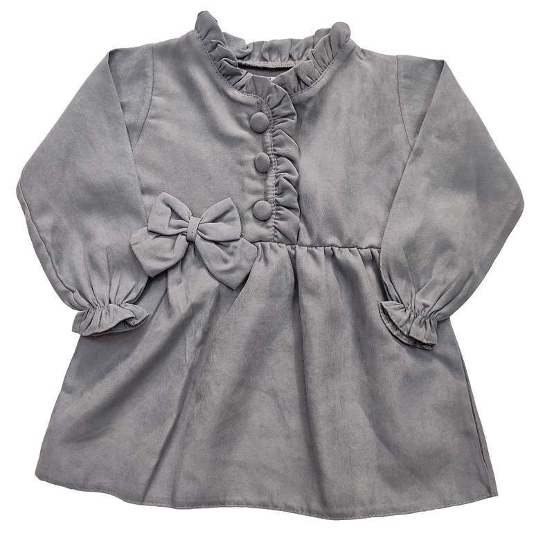 پیراهن دخترانه مدل سه دکه پاپیونی کد 3675