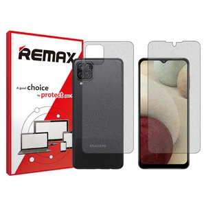 Remix matte screenprotector HyMTT model suitable for Samsung Galaxy A12 mobile phones along with the back of the phone
