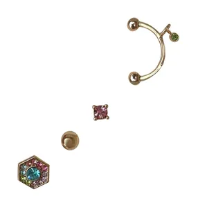 پیرسینگ گوش زنانه آی ام مدل AE1158-011 مجموعه 4 عددی