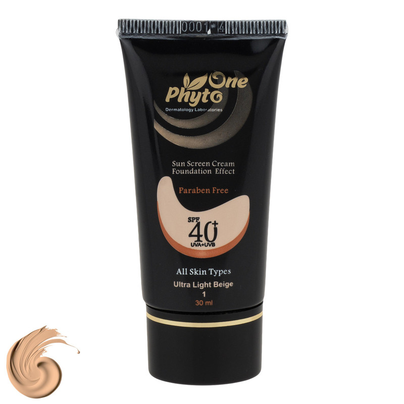 کرم ضد آفتاب رنگی صورت فیتو وان SPF 40 مدل 01 محافظ در برابر اشعه UV و UVB مناسب برای انواع پوست حجم 30 میلی‌لیتر