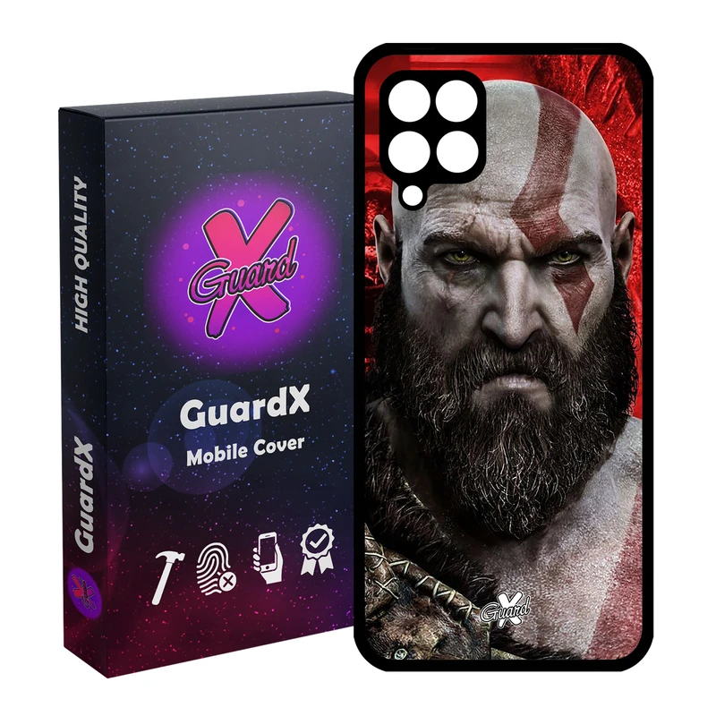 کاور گارد ایکس طرح God of War مدل Glass10035 مناسب برای گوشی موبایل سامسونگ Galaxy A12