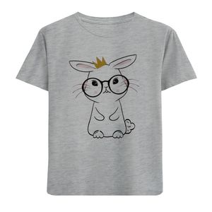 تی شرت آستین کوتاه دخترانه مدل خرگوش عینکی D6