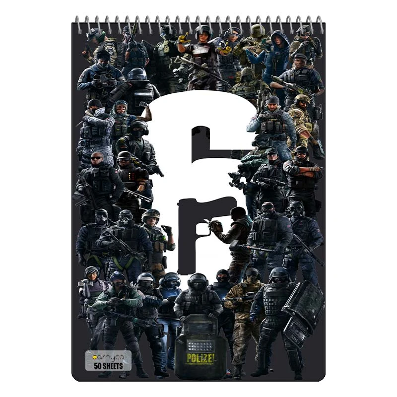 دفتر نقاشی 50 برگ سیمی کارنیکا طرح رینبو 6 Rainbow Six Siege کد 55517