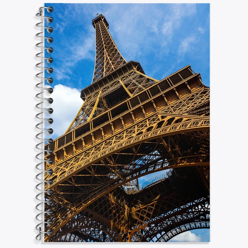 دفتر زبان 50 برگ خندالو مدل سه خط طرح برج ایفل کد F536