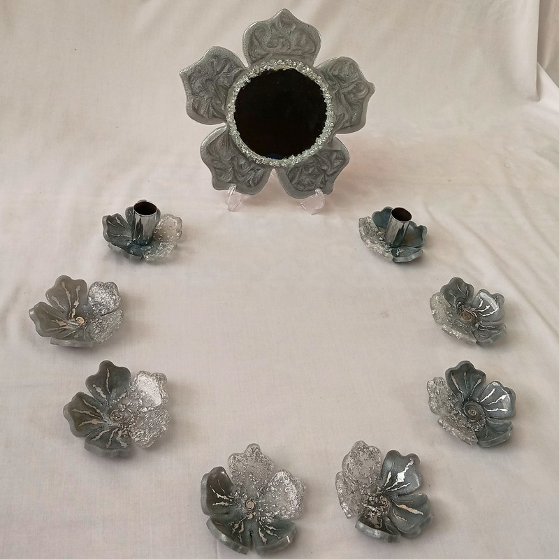 مجموعه ظروف هفت سین ۹ پارچه مدل گل آرا