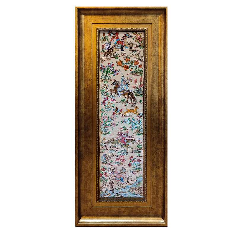 تابلو فرش دستباف طرح شکارگاه مدل RAR